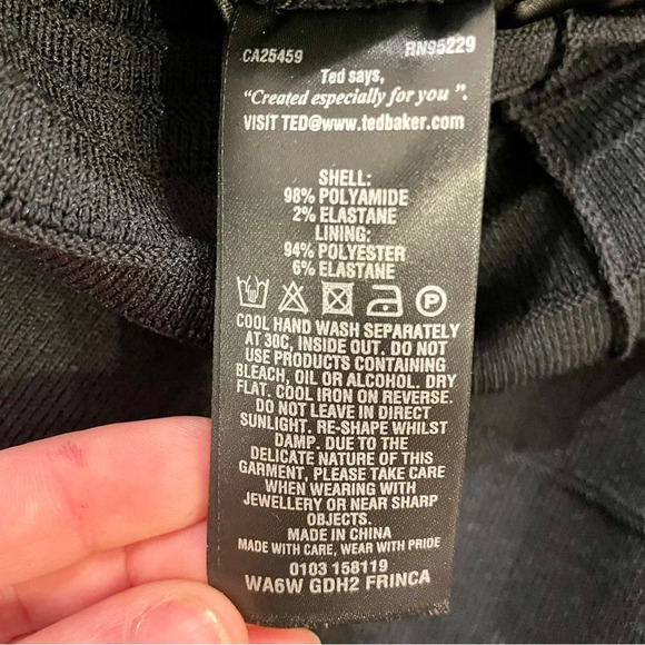 Ted Baker London Frinca Dress Black Fit & Flare Skater Knit Mini Size 4 US 10 - Picture 12 of 16